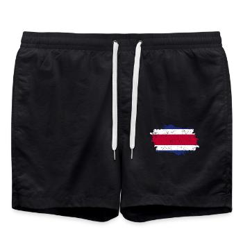 Costa Rica Flagge Grunge Costa Rica Fahne - Badeshorts - Schwarz - Vorne - AI Model Male 185 light (185cm)