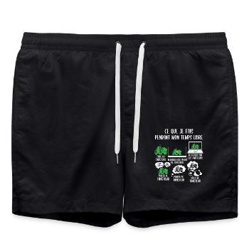 Ce que je fais pendant mon temps libre tracteur - Short de bain - noir - Devant - AI Model Male 185 light (185cm)