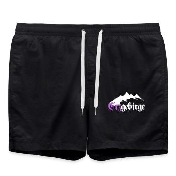 Erzgebirge Berg Wandern Walder Rauschen - Badeshorts - Schwarz - Vorne - AI Model Male 185 light (185cm)