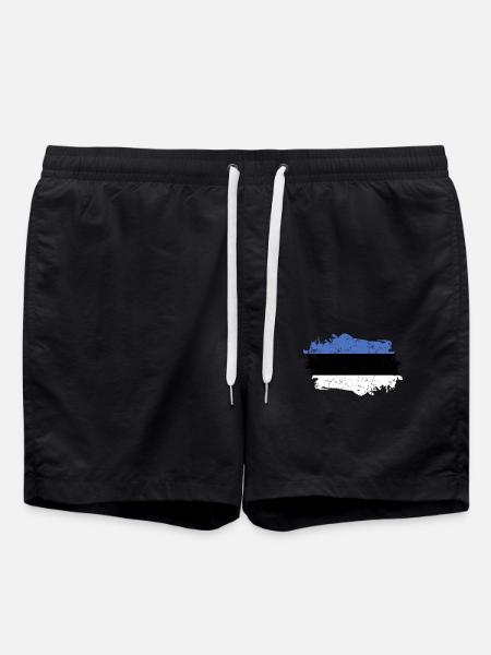 Estonia Flag Grunge Estonia Flag - Swim Trunks - black