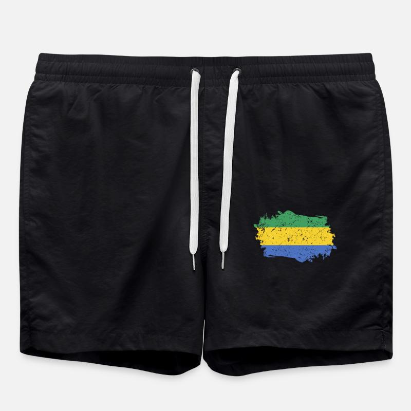 Gabon Drapeau Grunge Gabon Drapeau - Short de bain - noir