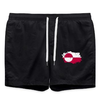 Groenland Flag Grunge Groenland Flag - Short de bain - noir - Devant - AI Model Male 185 light (185cm)