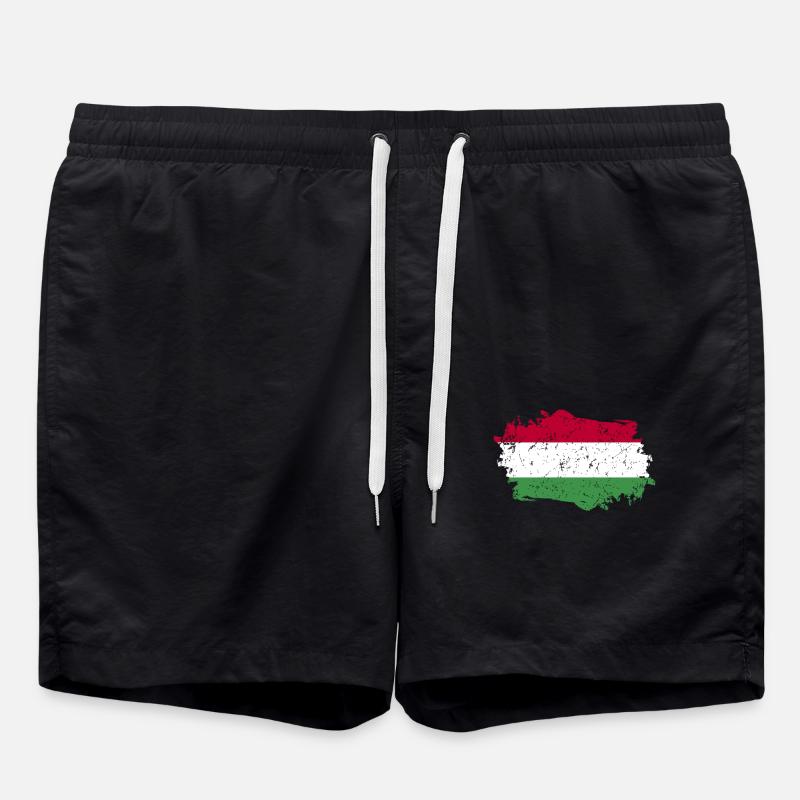 Hungary Flag Grunge Hungary Flag - Swim Trunks - black