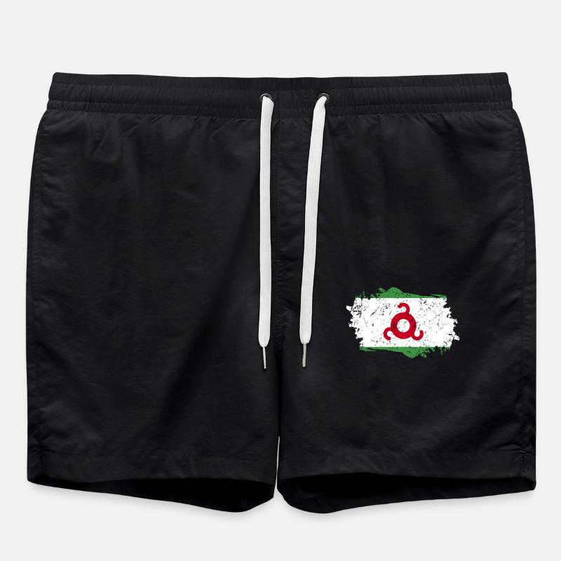Ingushetia Flag Grunge Ingushetia Flag - Swim Trunks - black