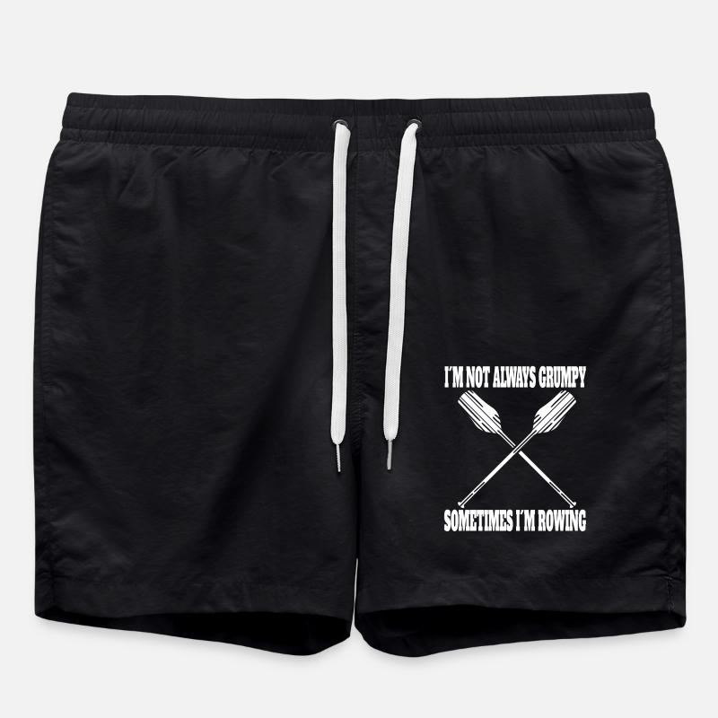 Rower Saying Rowing Rowing Funny Rowing Club - Swim Trunks - black