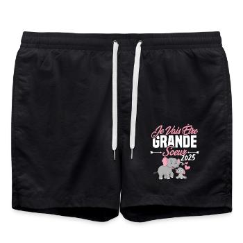 Je Vais Être Grande Sœur 2025, Annonce Grossesse - Short de bain - noir - Devant - AI Model Male 185 light (185cm)