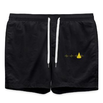 Ananas Pizza Herzschlag - Badeshorts - Schwarz - Vorne - AI Model Male 185 light (185cm)