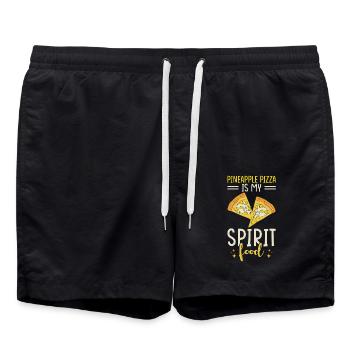 Ananas -Pizza Ist Mein Geisterfutter - Badeshorts - Schwarz - Vorne - AI Model Male 185 light (185cm)
