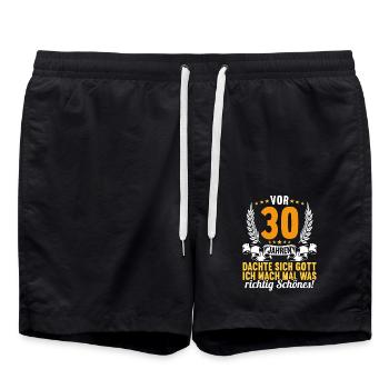 Vor 30 Jahren dachte Gott Schönes 30 Geburtstag - Badeshorts - Schwarz - Vorne - AI Model Male 185 light (185cm)