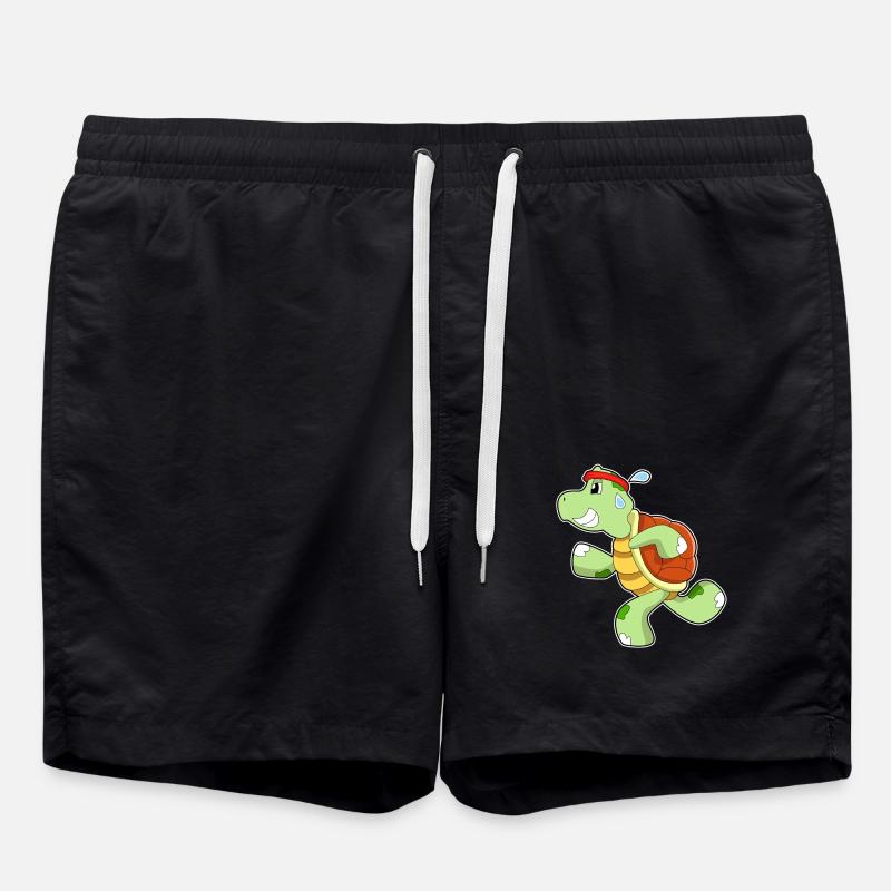 Turtle as jogger - Swim Trunks - black