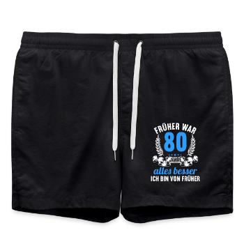 Früher war alles besser 80 Jahre 80 Geburtstag - Badeshorts - Schwarz - Vorne - AI Model Male 185 light (185cm)