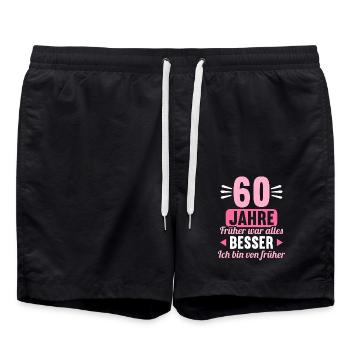 Früher war alles besser 60 Jahre 60 Geburtstag - Badeshorts - Schwarz - Vorne - AI Model Male 185 light (185cm)