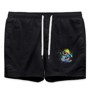 Paintball - Swim Trunks - black - Front - AI Model Male 185 light (185cm)