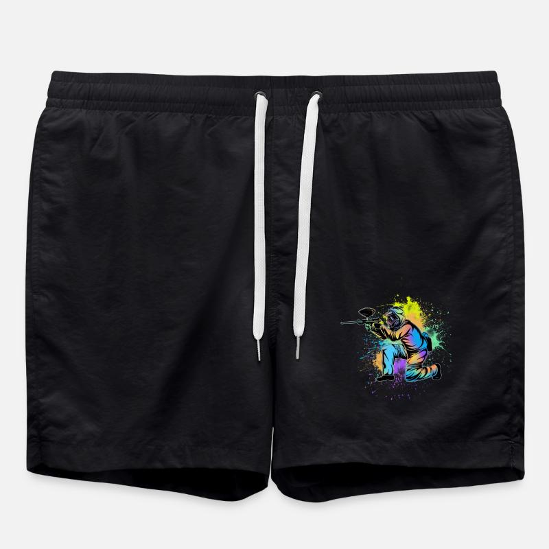 Paintball - Badeshorts - Schwarz