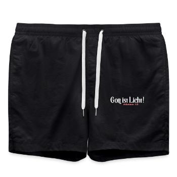 Bibel Zitat Vers Christ Christlich Bibelvers - Badeshorts - Schwarz - Vorne - AI Model Male 185 light (185cm)