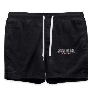 Bibel Zitat Vers Christ Christlich Bibelvers - Badeshorts - Schwarz - Vorne - AI Model Male 185 light (185cm)