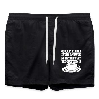 Coffee Cup Caffeine Gift Coffee Bean Coffee - Swim Trunks - black - Front - AI Model Male 185 light (185cm)