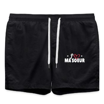 J'aime Ma Soeur - Short de bain - noir - Devant - AI Model Male 185 light (185cm)