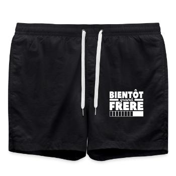 Bientôt Grand-frère - Short de bain - noir - Devant - AI Model Male 185 light (185cm)