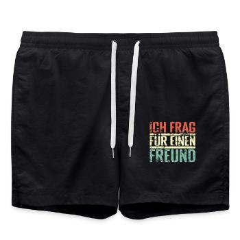 Ich frag für einen Freund - Badeshorts - Schwarz - Vorne - AI Model Male 185 light (185cm)