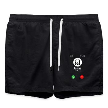 Jésus appelle - Short de bain - noir - Devant - AI Model Male 185 light (185cm)