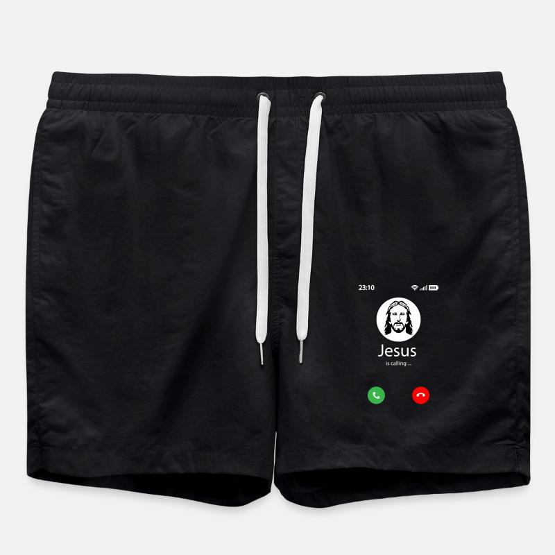 Jesus is calling - Badeshorts - Schwarz