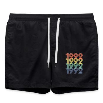 Cool Retro 1992, 30 ans, cadeau de 30e anniversaire - Short de bain - noir - Devant - AI Model Male 185 light (185cm)