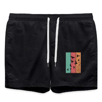 Oiseaux Oiseaux migrateurs - Short de bain - noir - Devant - AI Model Male 185 light (185cm)