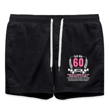 60 Jahre idee mich alt zu nennen 60 Geburtstag - Badeshorts - Schwarz - Vorne - AI Model Male 185 light (185cm)