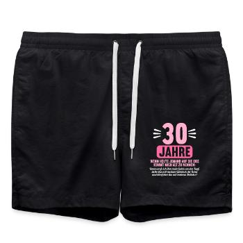 30 Jahre idee mich alt zu nennen 30 Geburtstag - Badeshorts - Schwarz - Vorne - AI Model Male 185 light (185cm)