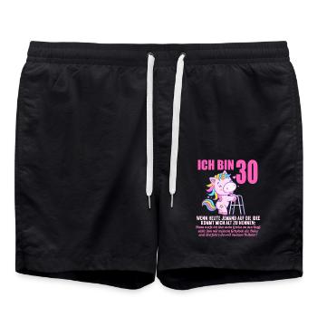 30 Jahre idee mich alt zu nennen 30 Geburtstag - Badeshorts - Schwarz - Vorne - AI Model Male 185 light (185cm)