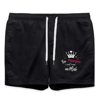 Les Princesse sont nées en Mai - Short de bain - noir - Devant - AI Model Male 185 light (185cm)