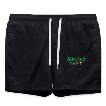Schafkopf Farben vom deutschen Blatt Spielkarten - Badeshorts - Schwarz - Vorne - AI Model Male 185 light (185cm)