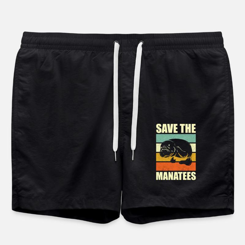 Save the Manatess - Badeshorts - Schwarz