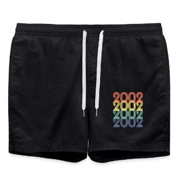 Cool Retro 2002, 21 ans, cadeau de 21e anniversaire - Short de bain - noir - Devant - AI Model Male 185 light (185cm)
