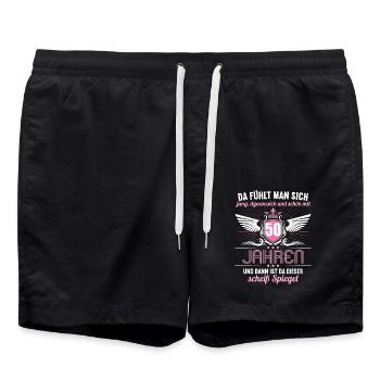 50 Jahre Jung Schön Dynamisch 50 Geburtstag - Badeshorts - Schwarz - Vorne - AI Model Male 185 light (185cm)