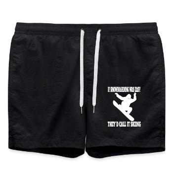 Snowboard Wintersport Spruch Snowboardfahrer - Badeshorts - Schwarz - Vorne - AI Model Male 185 light (185cm)