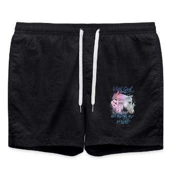 Christian Cite des chevaux - Short de bain - noir - Devant - AI Model Male 185 light (185cm)