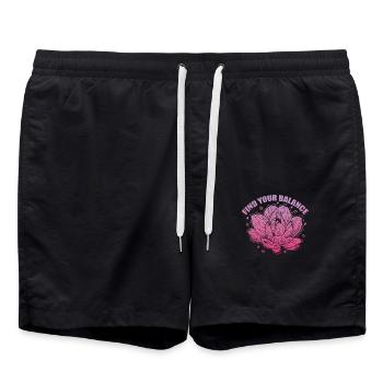 Fleur de Lotus Trouvez votre Fleur de Plante d’Équilibre - Short de bain - noir - Devant - AI Model Male 185 light (185cm)