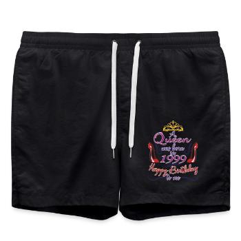 1999 Queen, 25th Birthday For Women 25 Years Old - Swim Trunks - black - Front - AI Model Male 185 light (185cm)