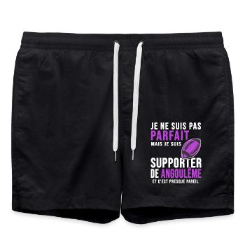 supporter rugby stade angoulême club rugby SA XV - Short de bain - noir - Devant - AI Model Male 185 light (185cm)