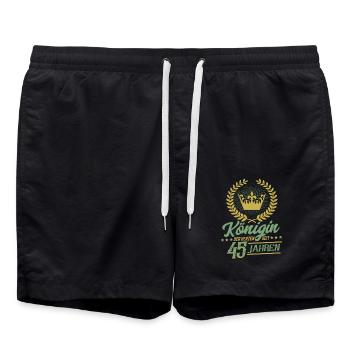 45. Geburtstag Königin der Herzen 45 Jahre - Badeshorts - Schwarz - Vorne - AI Model Male 185 light (185cm)