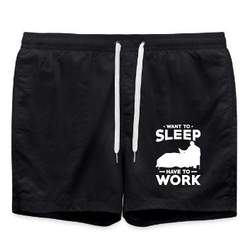 Home Office Saying - Swim Trunks - black - Front - AI Model Male 185 light (185cm)
