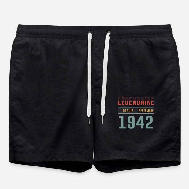 Légendaire Depuis Septembre 1942 Anniversaire - Short de bain - noir