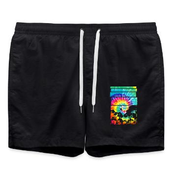 Africa Safari Savannah - Swim Trunks - black - Front - AI Model Male 185 light (185cm)