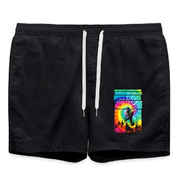 Mountain Nature Hiking Mountaineering - Swim Trunks - black - Front - AI Model Male 185 light (185cm)