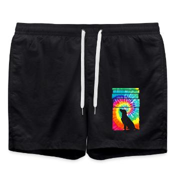 Dog Hippie Tie Dye - Badeshorts - Schwarz - Vorne - AI Model Male 185 light (185cm)