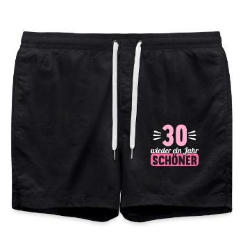 30 Jahre wieder ein Jahr schöner 30 Geburtstag - Badeshorts - Schwarz - Vorne - AI Model Male 185 light (185cm)