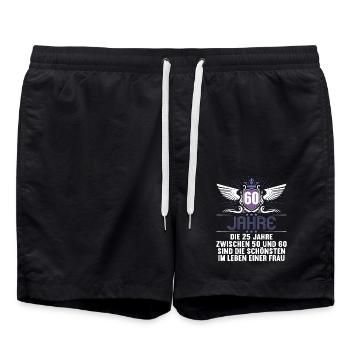 die 25 Jahre zwischen 50 und 60 Geburtstag - Badeshorts - Schwarz - Vorne - AI Model Male 185 light (185cm)