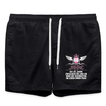 die 25 Jahre zwischen 50 und 60 Geburtstag - Badeshorts - Schwarz - Vorne - AI Model Male 185 light (185cm)